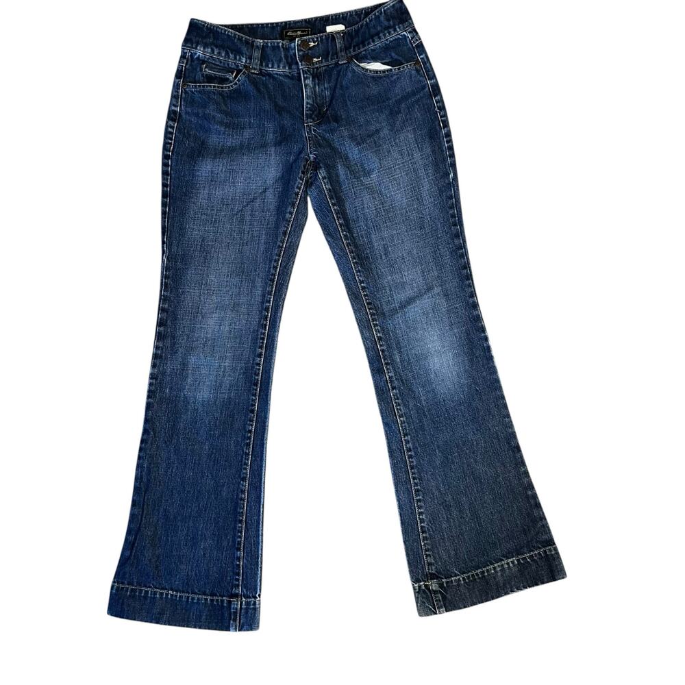 Vintage Eddie Bauer low rise boot cut women's dark denim jeans size 6 y2k